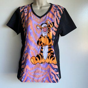 NEW Winnie The Pooh Tigger Tooniforms Cherokee V-Neck Scrub Top Size XS